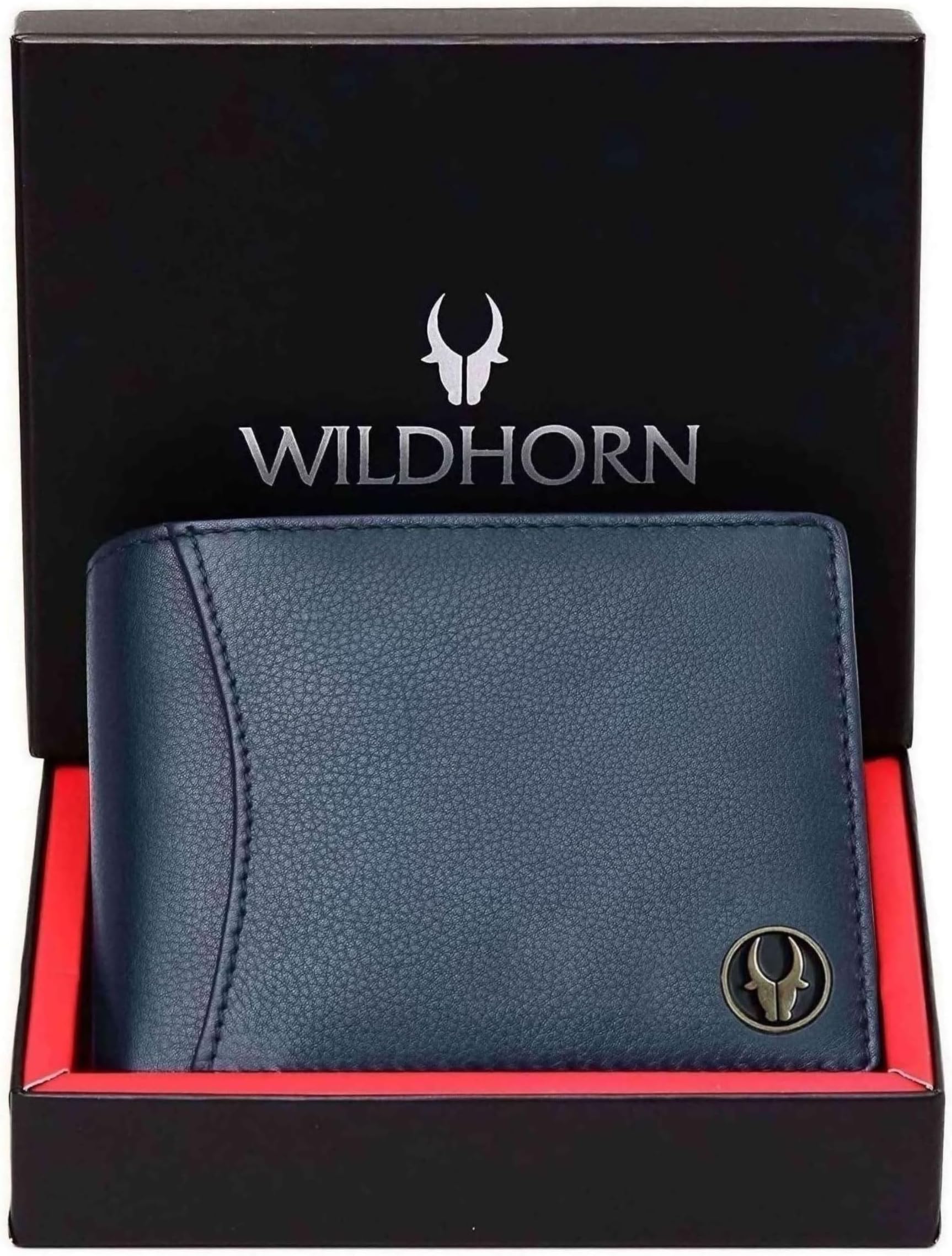 Rfid Protected Leather Wallet For Men,Navy
