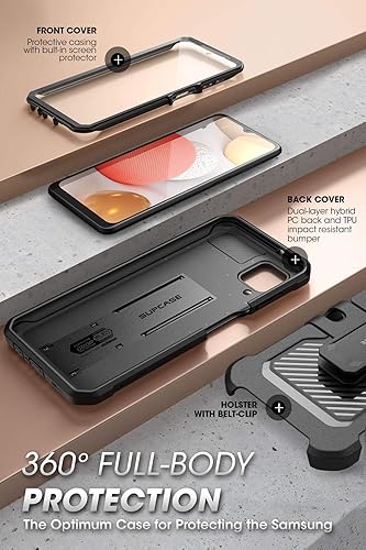 Miniatura 4 de SUPCASE Unicorn Beetle Pro Series - Funda para Samsung Galaxy A12 (versión 2020), funda resistente de cuerpo completo con protector de pantalla