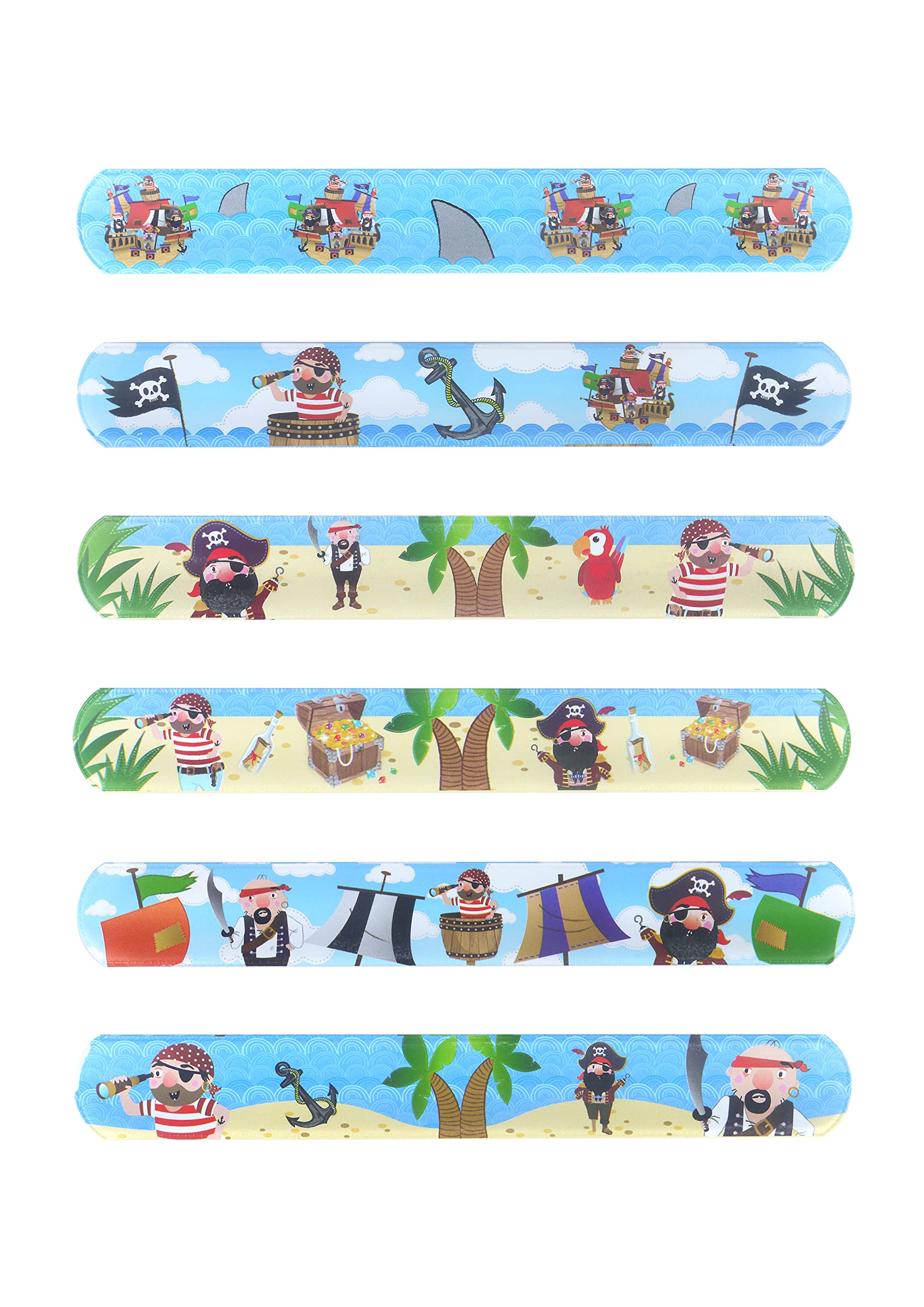 HENBRANDT 1x Pirate Snap Bracelet for Kids Party Bag Fillers Slap Bracelet Snap Band Boys and Girls Bracelet Wristband