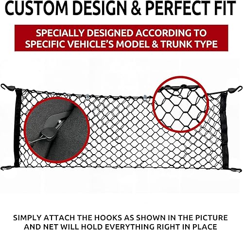 Miniatura 3 de Red de carga elástica para maletero de estilo sobre para Volvo XC40 2018-2025 – Organizadores y almacenamiento de maletero de primera calidad – Red