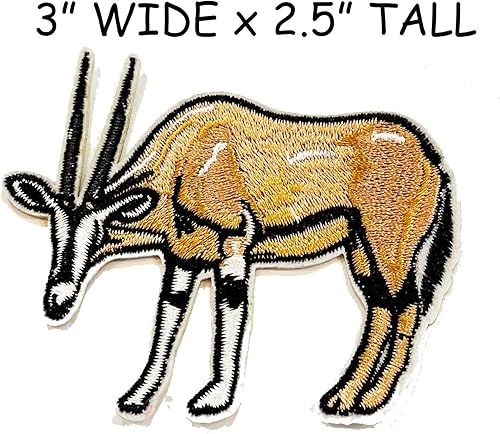Miniatura 2 de Antelope Patch Embroidered Iron-onSew-on Decorative Embroidery Applique Clothing Vest Jacket Premium Stitching Nature Wild Animals Africa African