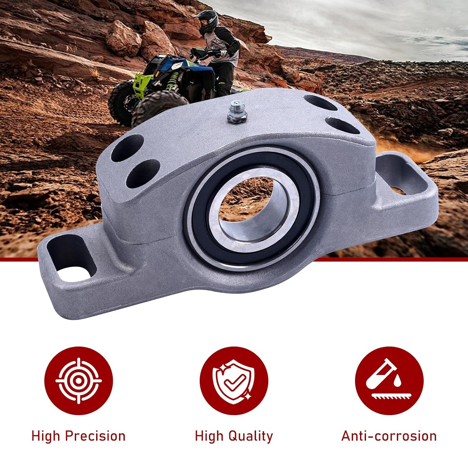 ATV Heavy Duty Billet Aluminum Carrier Bearing Compatible with 2016-2020 RZR S 1000 2019-2020 RZR S4 1000 Replace#3514900, 3515075, 3514806
