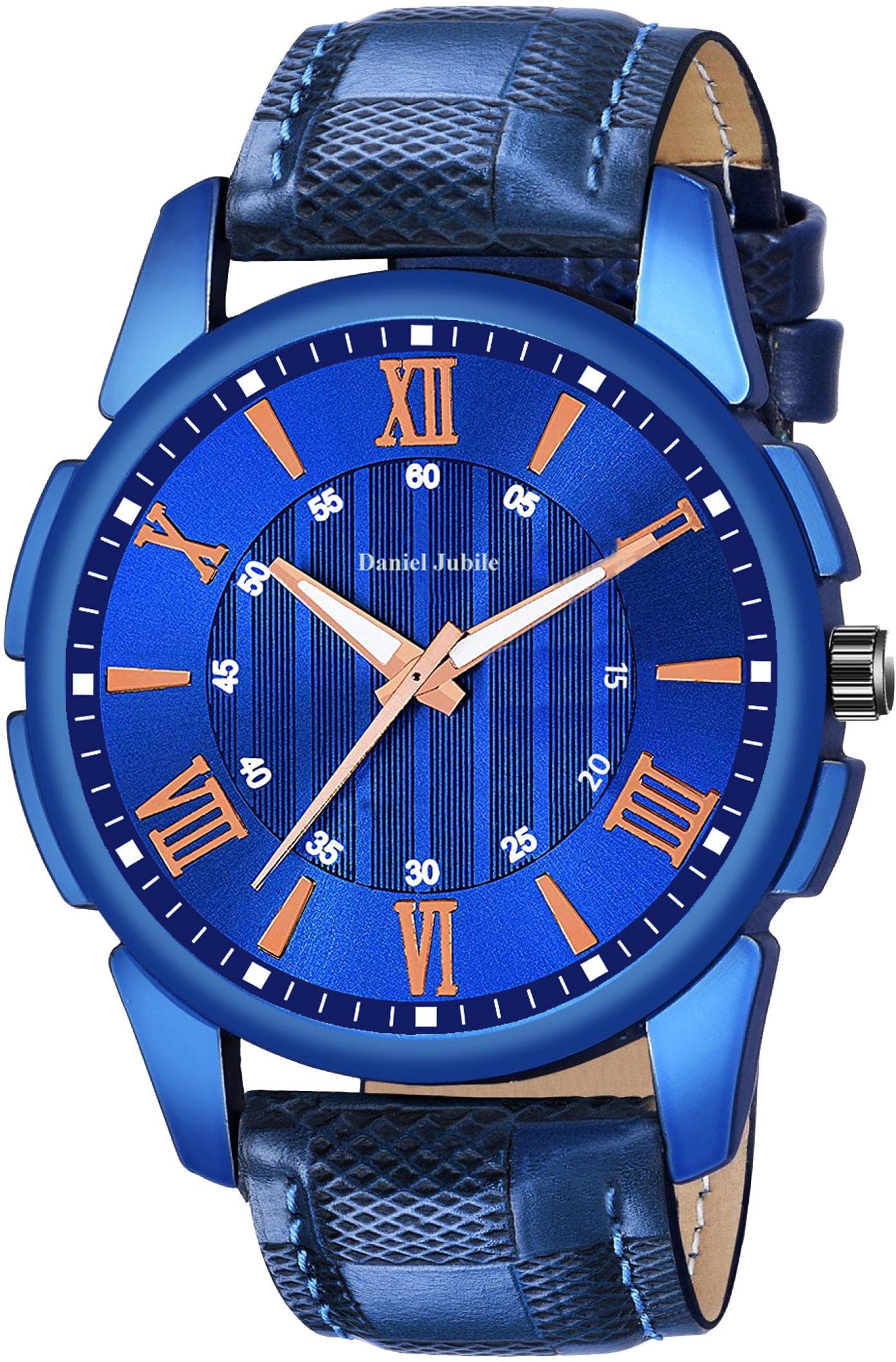 Analog Mens Leather Strap Wrist Watch (Blue) (B0BX391YTV) Amazon Price History, Amazon Price Tracker