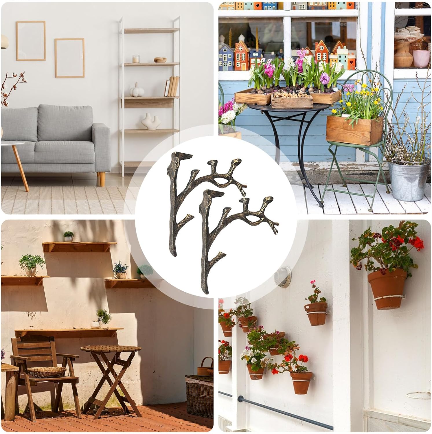 フローティングシェルフキャビネットブラケット、220KG-350KG - vadania.jp フローティングシェルフブラケット - 重荷重壁取り付けラック - 2個 フローティングウッドシェルフブラケット,エントランス、寝室、