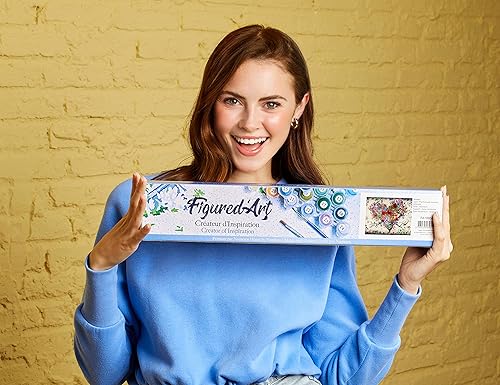 Vista 468 de Figured'Art - Juego de pintura por números, lienzo enrollado sin marco, para manualidades, para adultos, 16 x 20 pulgadas, jarrón de peonías