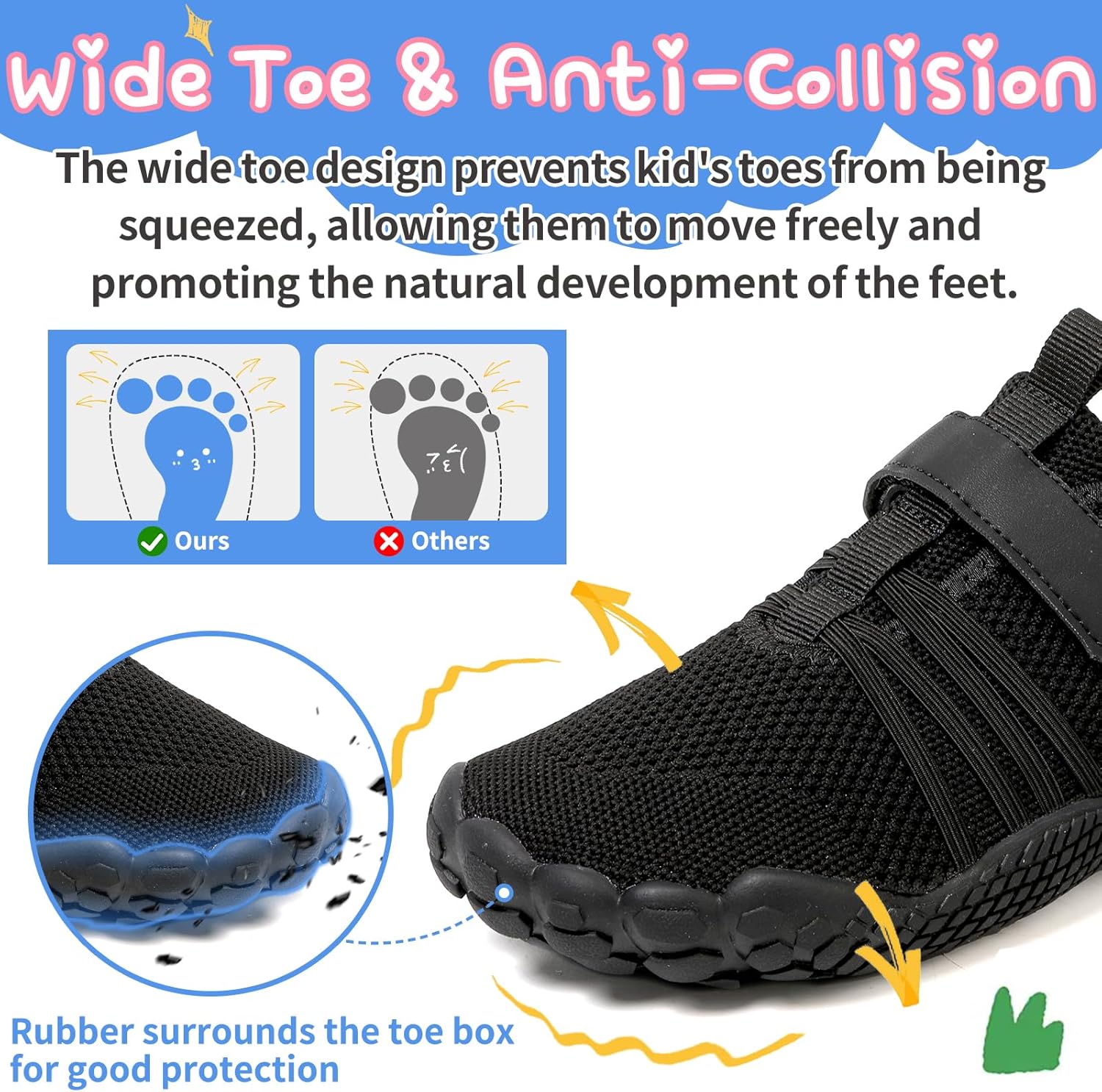 Kids Barefoot Shoes Boys Girls Footwear Toddler Shoes Wide Toe Box Hiking Flexible Zero Drop Sole Minimalist Sneakers Lightweight Breathable Slip On Running Tennis for Indoor Outdoor Little Big Kid - Image 4