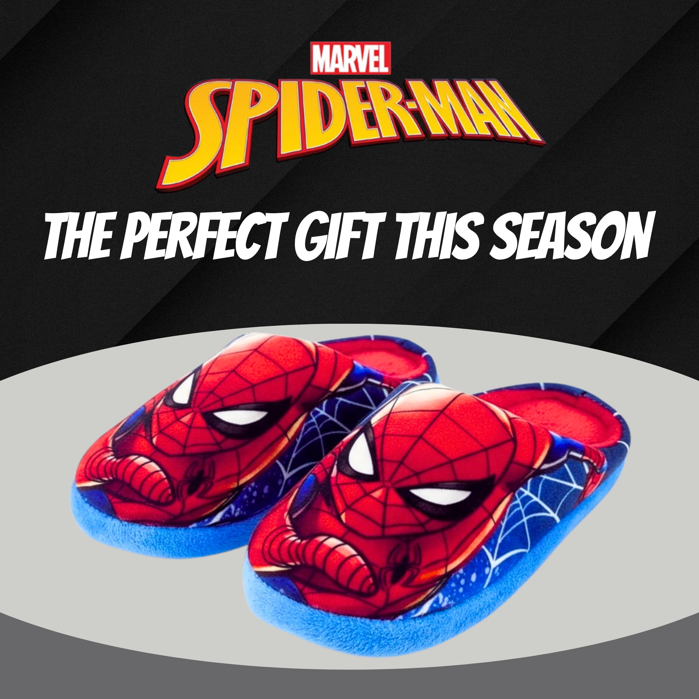Marvel Spiderman Chaussons Enfants, Pantoufles Cadeau Garçons et Adolescentes, Tailles EU 28 à 33