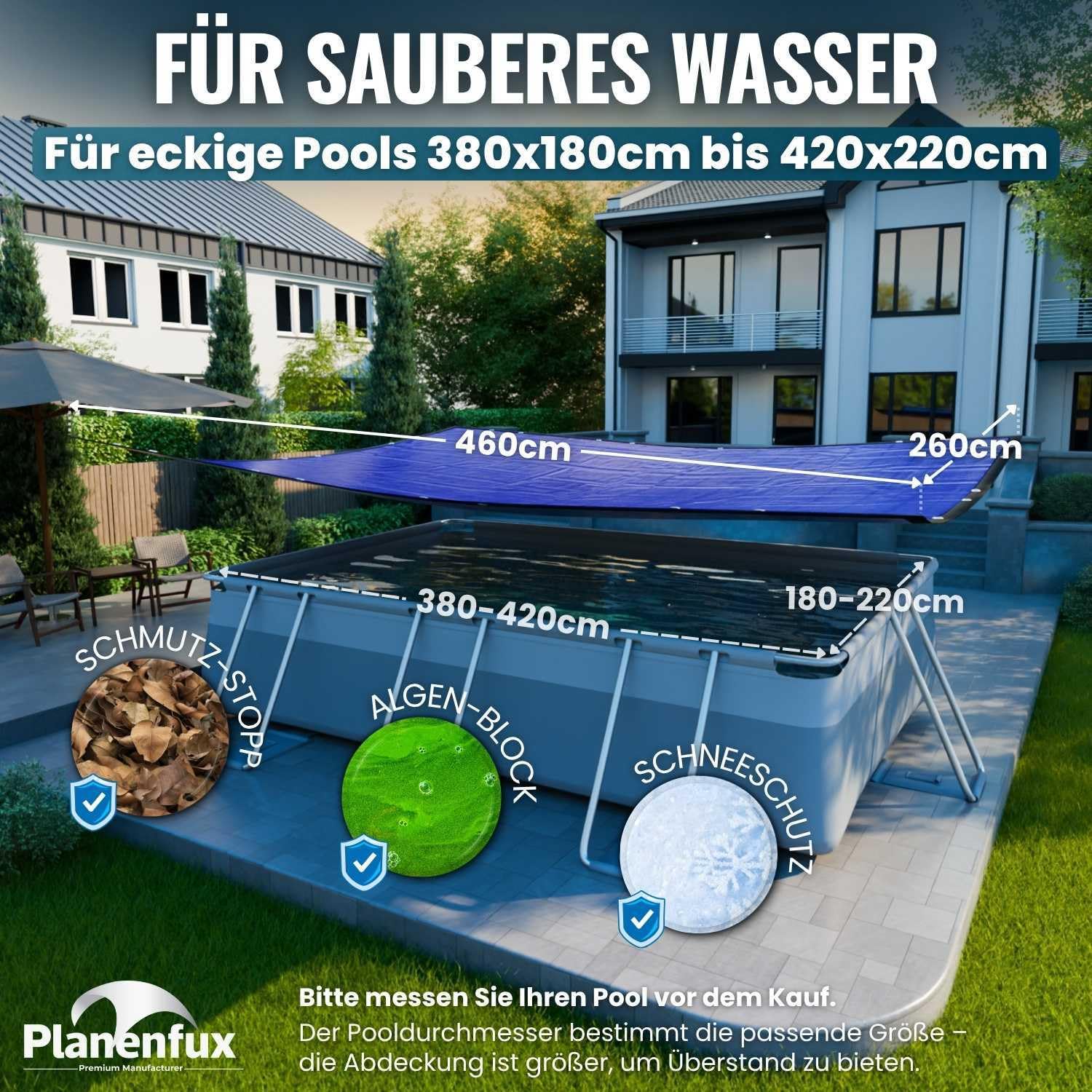 Planenfux® Zwembadafdekking rond 305 cm (voor