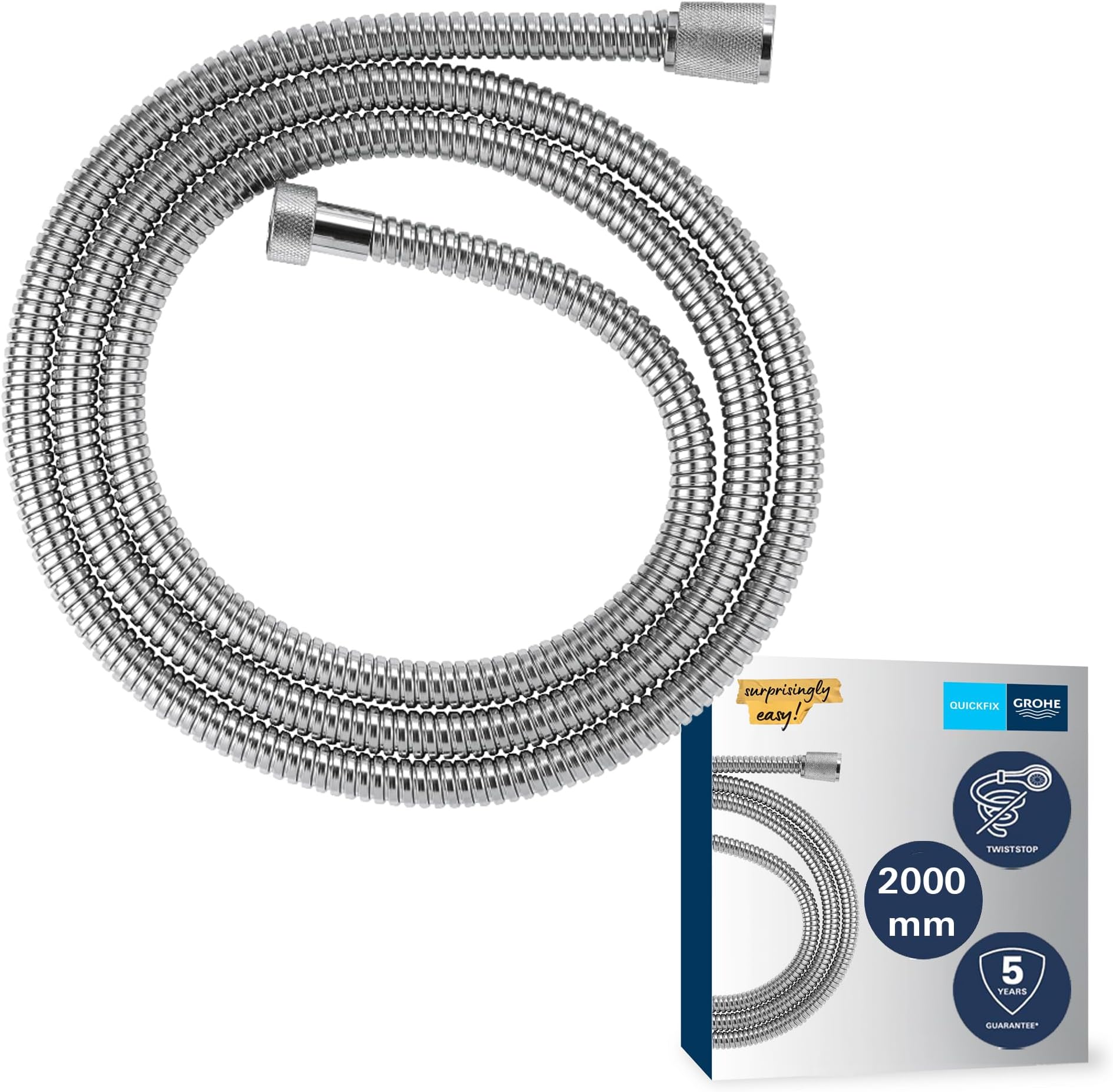 Grohe VitalioFlex Trend flexible de douche 1750 mm, noir mat (G-287422432