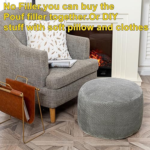 Miniatura 5 de Puf otomano sin relleno, reposapiés otomano (sin relleno), taburete de pie, puf de suelo, silla mullida de 20 x 20 x 12 pulgadas, silla de suelo,