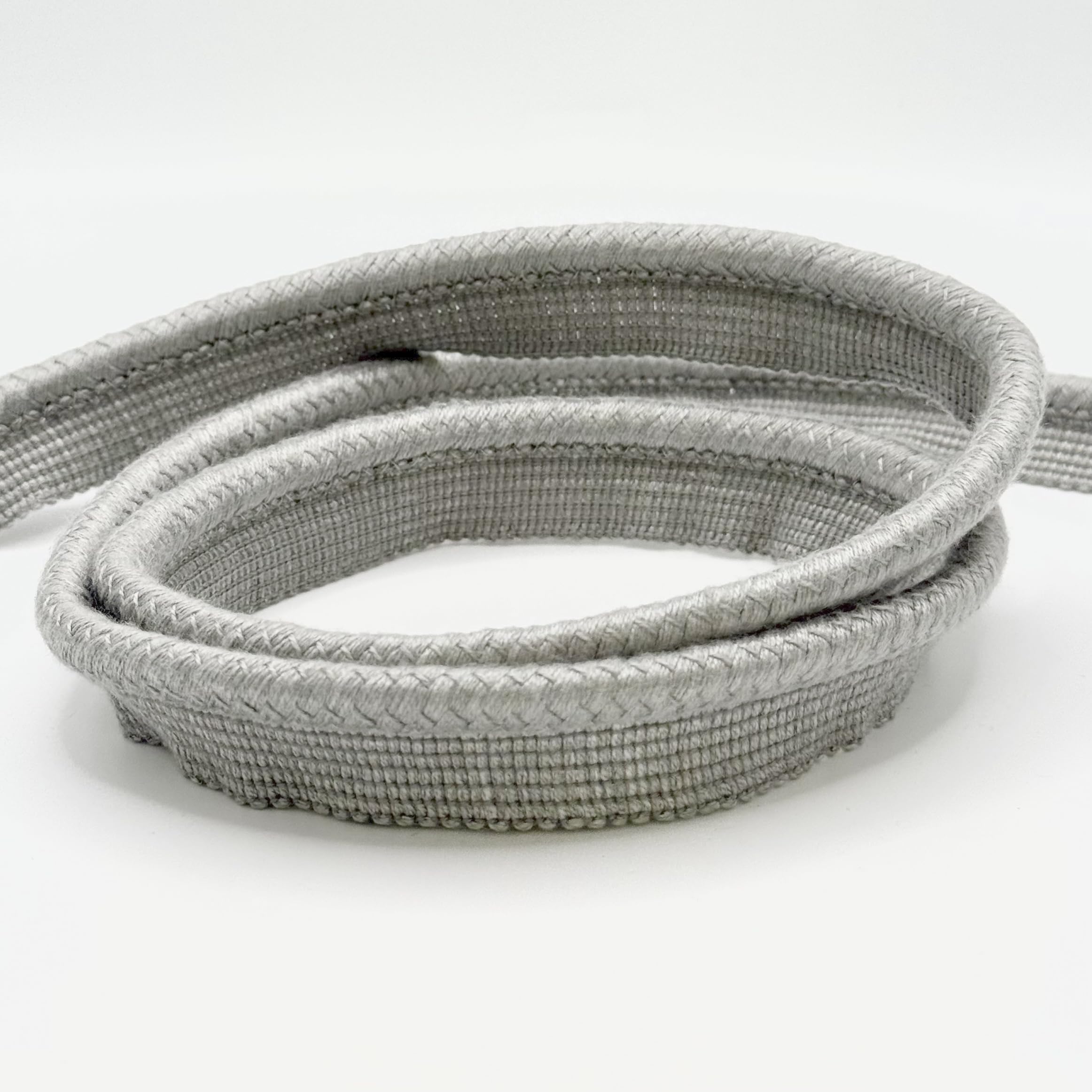 8MM Braided Lip with Cord Silver ON 25M Card
