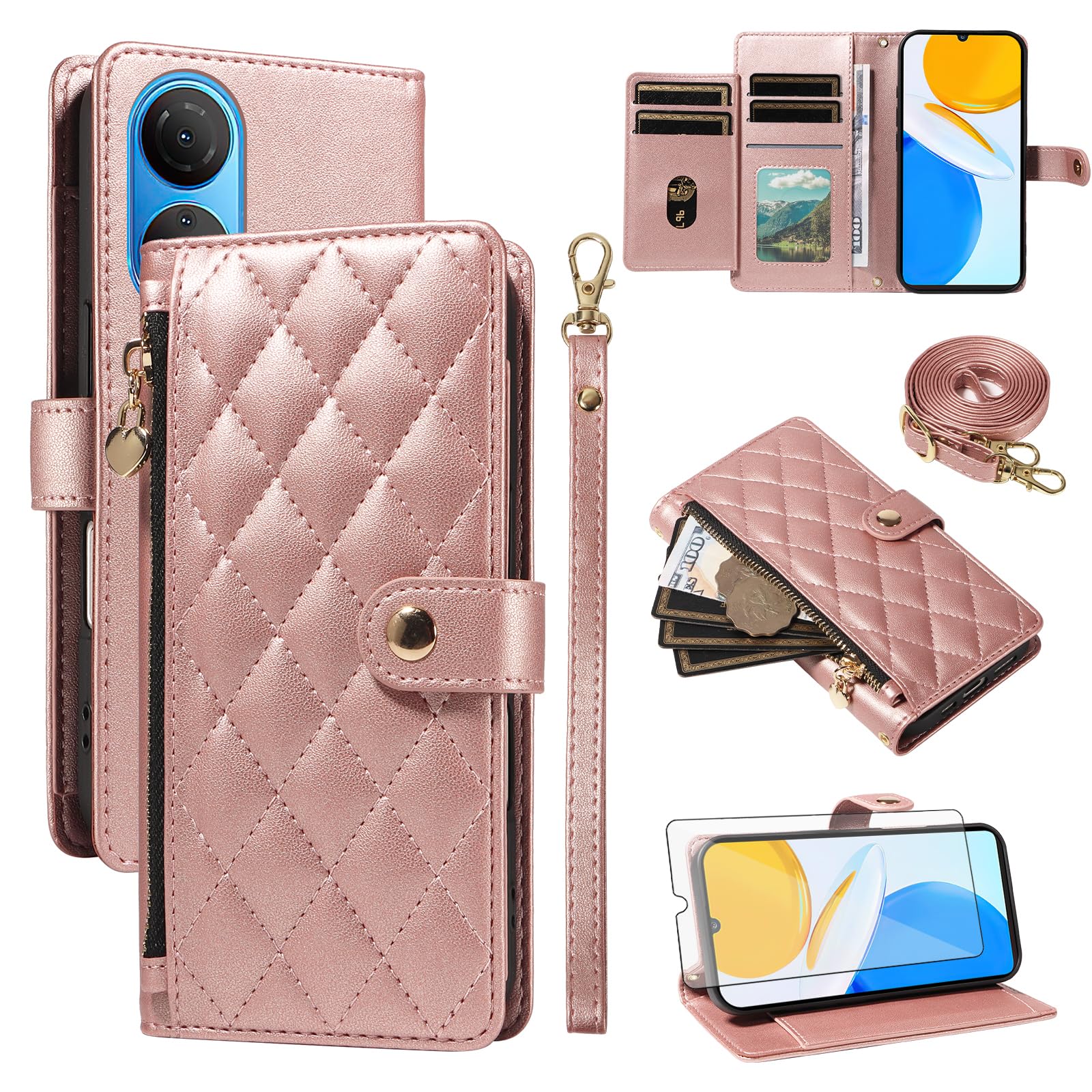 Étui Honor Play 30 Plus Asuwish zippé pour éviter les chutes - 8