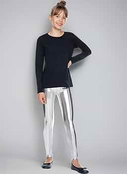 Leggings Da Danza Metallizzati Per Ragazze 5-11 Anni - Lucidi, Elasticizzati, Per Ballo E Festa - Foto 10