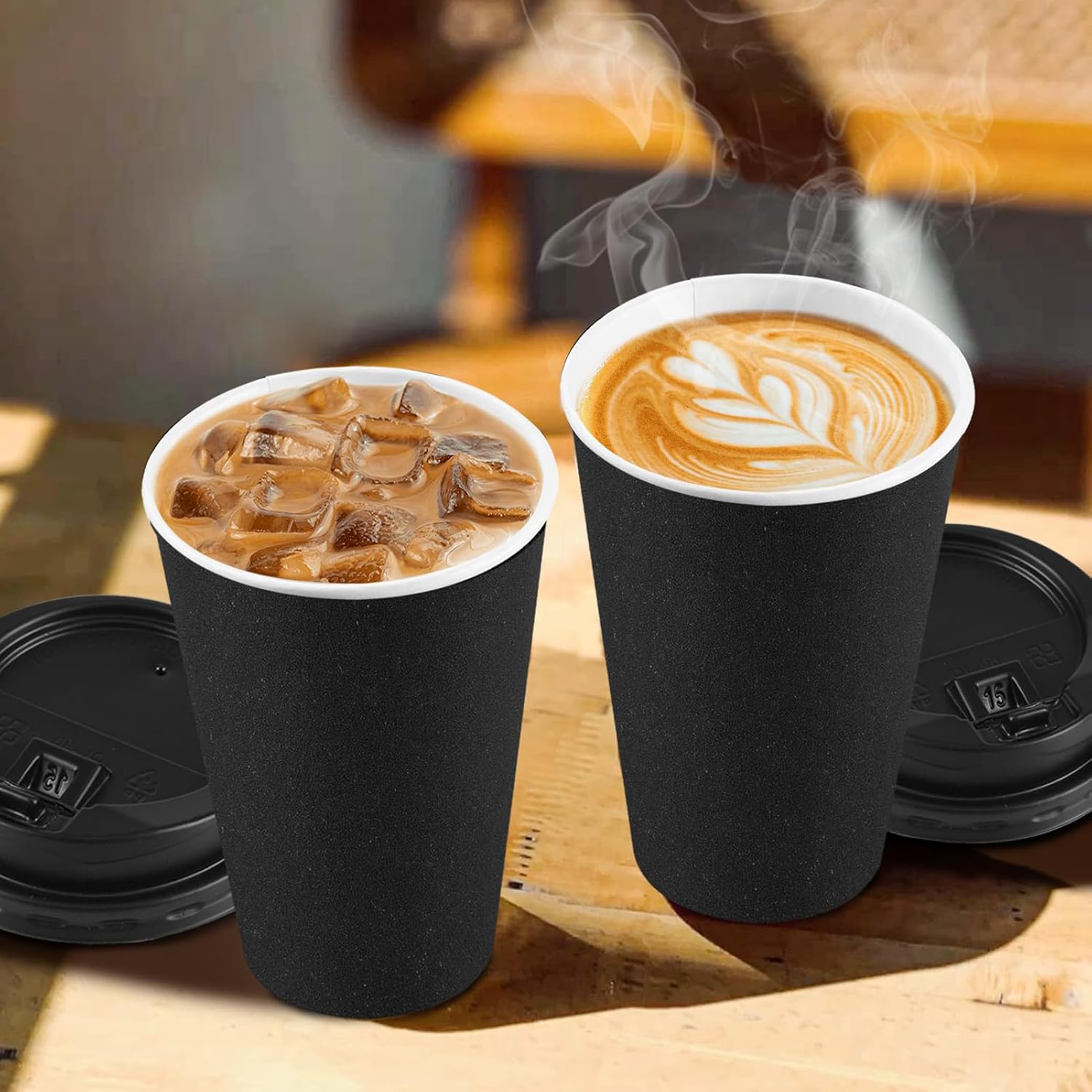 Disposable Coffee Cups - 100 Pack 16oz -6
