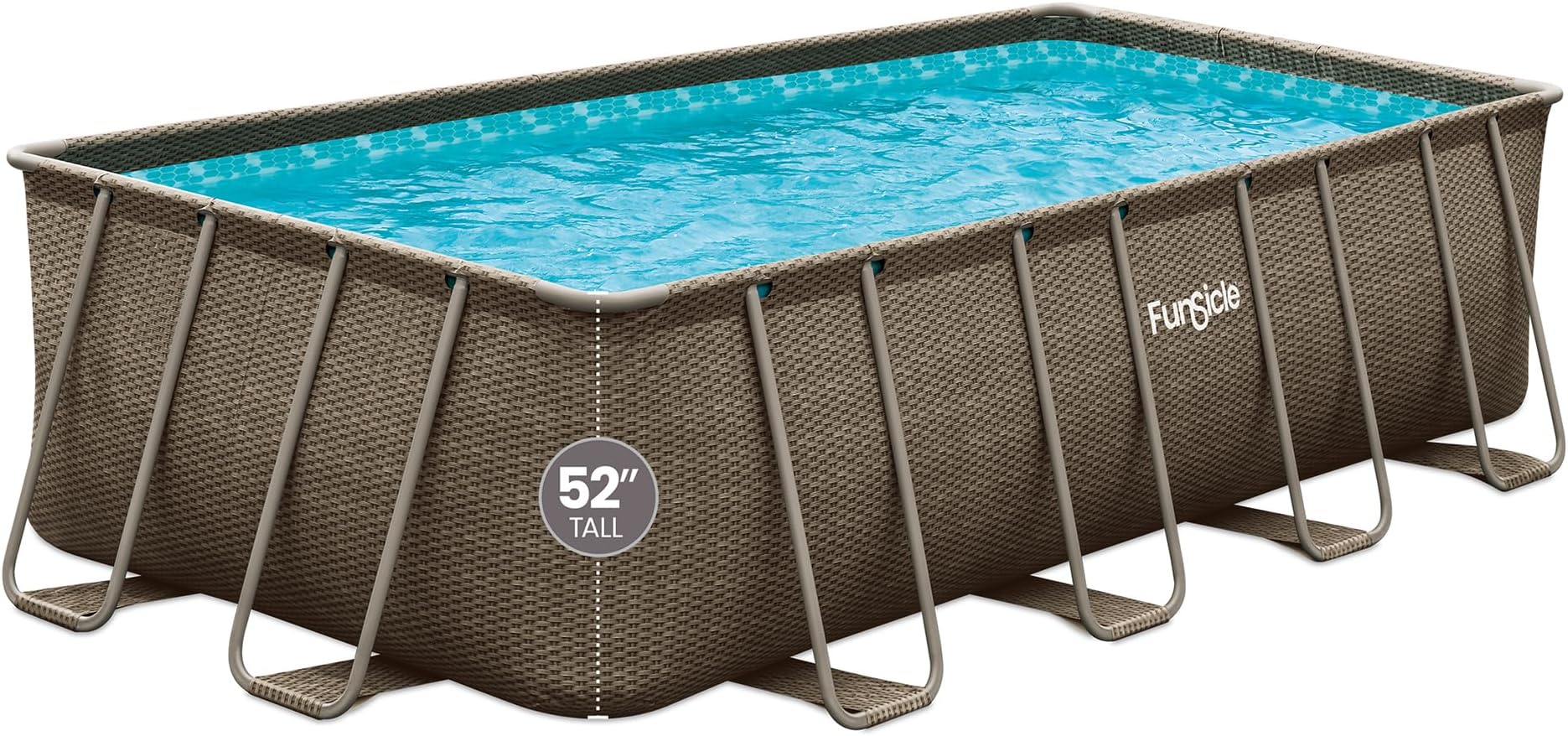 Funsicle Oasis Designer Lap 18' x 9'x 52" Rectangular Above Ground Swimming Pool, With FiltraBoost 1200 GPH Filter Pump, Ladder, Maintenance Kit, Cover, Ground Cloth & Repair Patch, Triple Basketweave