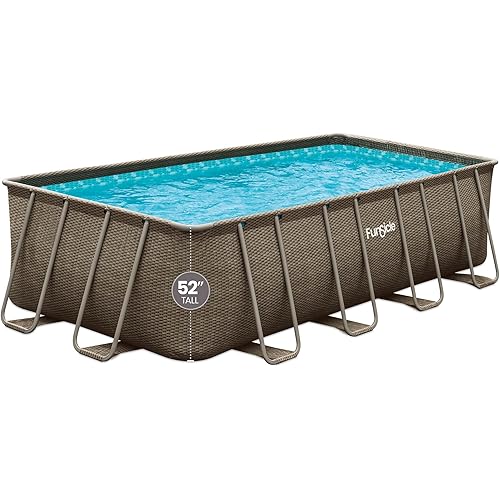 Funsicle Oasis Designer Lap 18' x 9'x 52" Rectangular Above Ground Swimming Pool, With FiltraBoost 1200 GPH Filter Pump, Ladder, Maintenance Kit, Cover, Ground Cloth & Repair Patch, Triple Basketweave