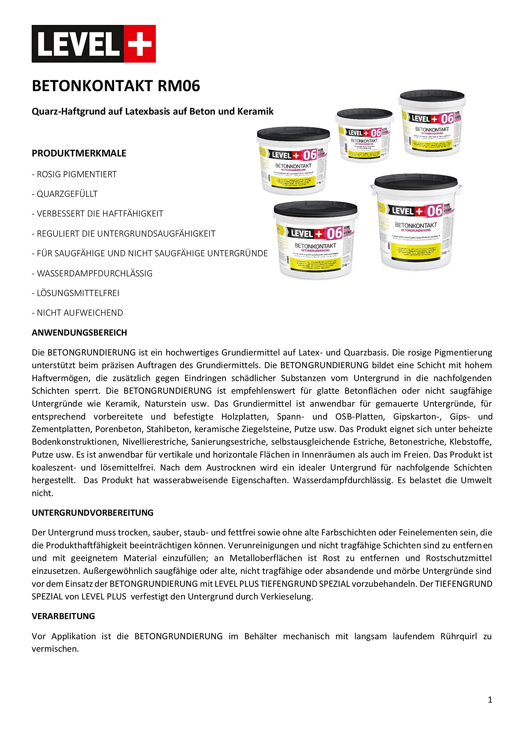 06 Betonkontakt 14 kg Haftbrücke Haftputzgrund Putzgrund Beton