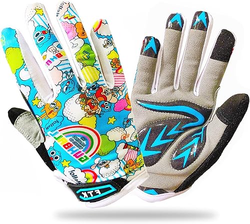 Kids Bike Gloves Boys Girls Gel Padded Full FingerHalf Finger Road Riding Mountain Bicycle Non-Slip Cycling Glove for Youth Junior Children Ages 2-11