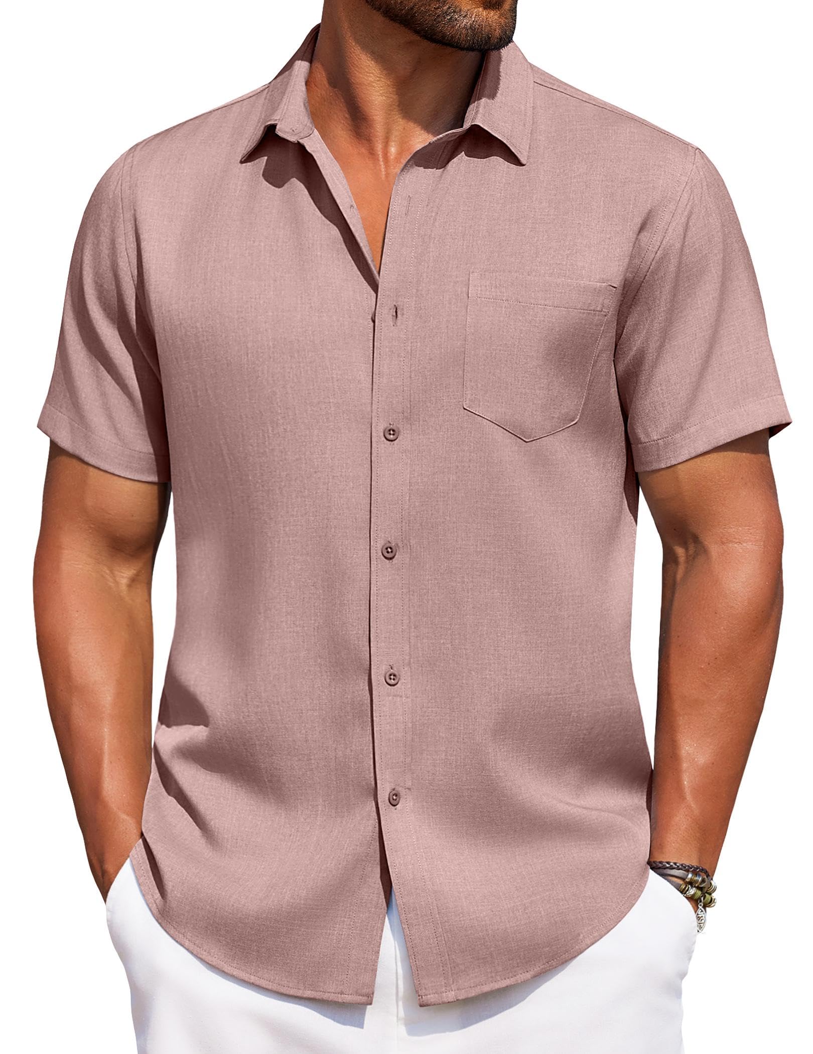 COOFANDY Men's Summer Beach Vacation Shirt Casual Button Down Short Sleeve Shirt Hawaiian Tropical Resort Wear