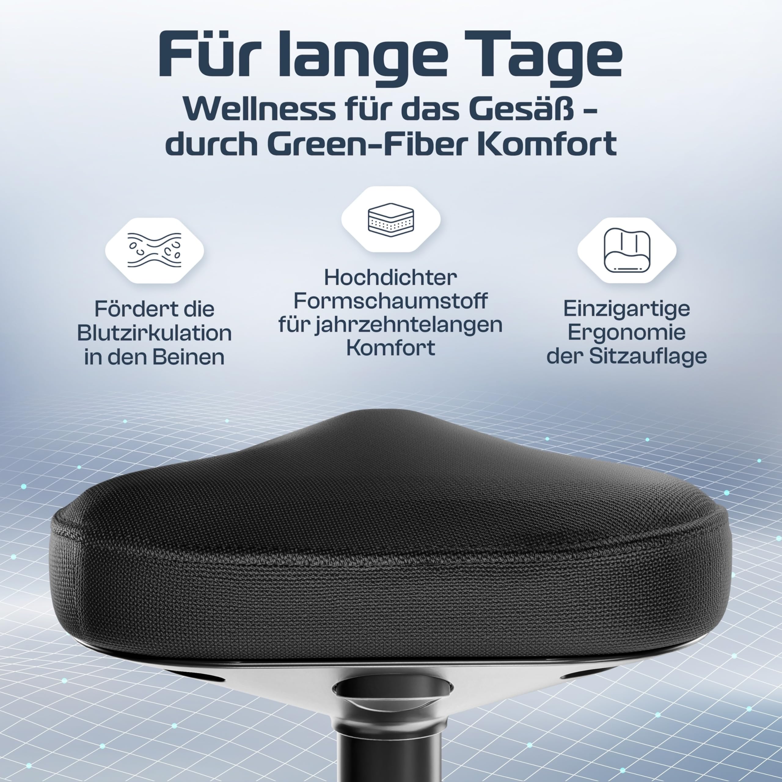 CLOUVOU Nexus Bürohocker Ergonomisch [ORIGINAL] Stehhocker Höhenverstellbar von 47cm bis 82cm - Ergonomischer Hocker Büro - Wackelhocker zur Stärkung des Rückens - Ergonomische Stehhilfe Büro