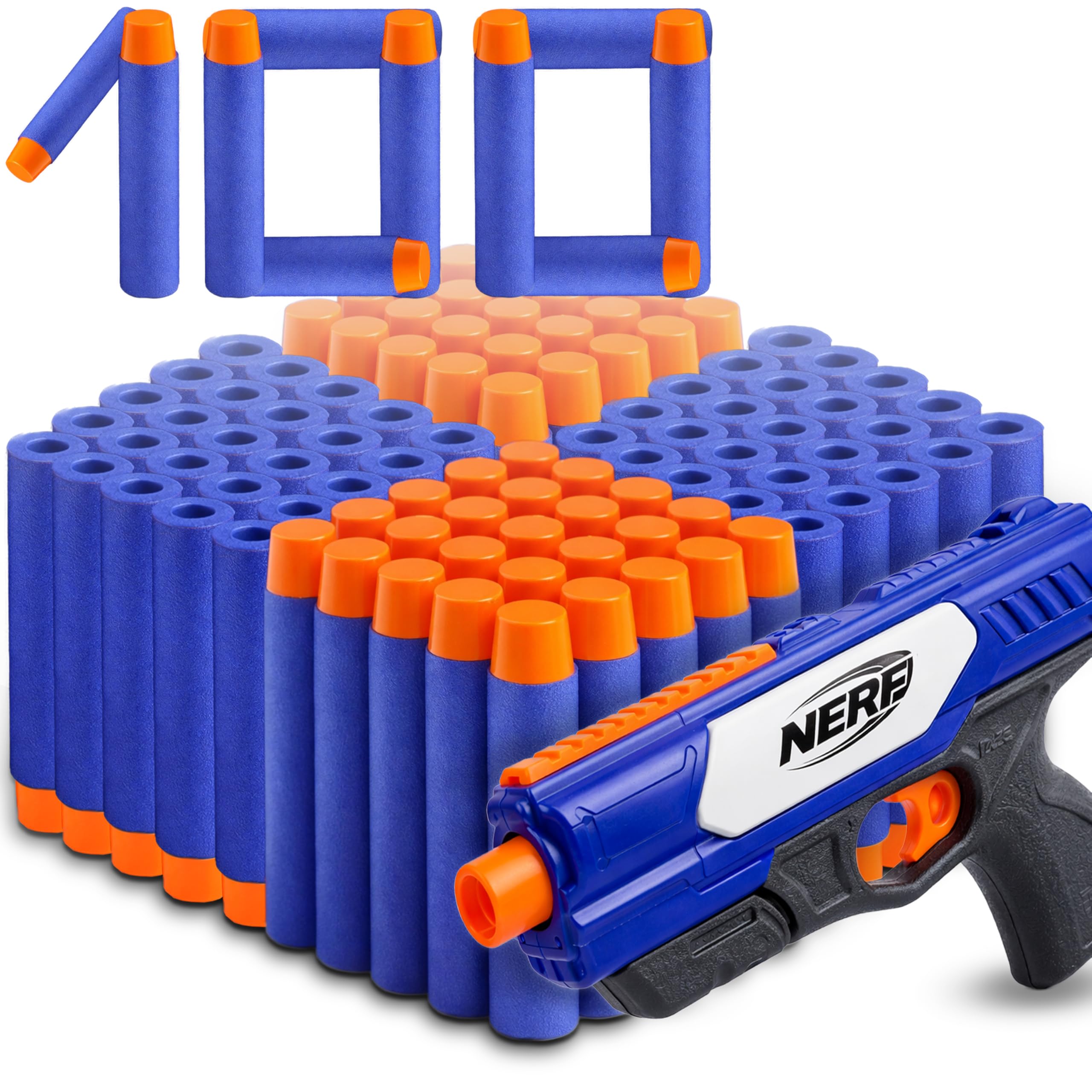 Retoo 100 Pfeile für Nerf Elite Elite Blasters 7,2cm für Refill Spielzeugpistole Bullets Refill Darts Foam Geeignet für Nerf N-Strike Nachfüllpack für Kinder Draußen und Familie Munition Blau
