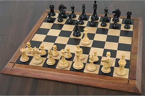 Miniatura 5 de Royal Chess Mall - Juego de piezas de ajedrez Alban Knight Staunton de 4" - Boj ebonizado ponderado
