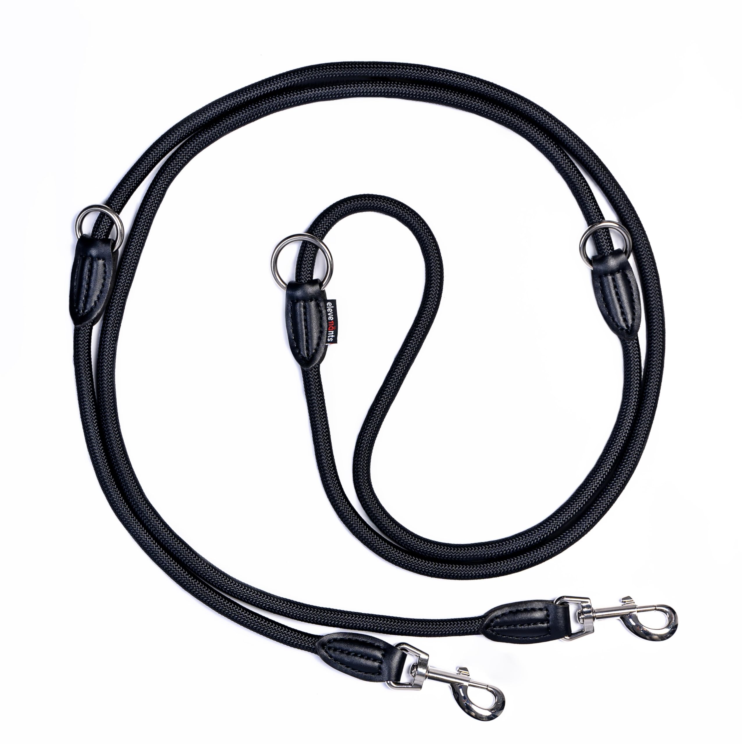 Laisse de chien réglable 3 mètres | Laisse robuste en nylon pour chiens de taille moyenne à grande | Laisse de promenade avec une force de traction de 200 kg | Laisse double avec 2