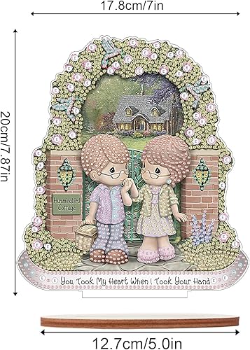 Miniatura 2 de Kit de decoración de mesa de arte de diamantes 5D para el día de San Valentín, pintura de diamantes de imitación, adornos de escritorio, diamantes