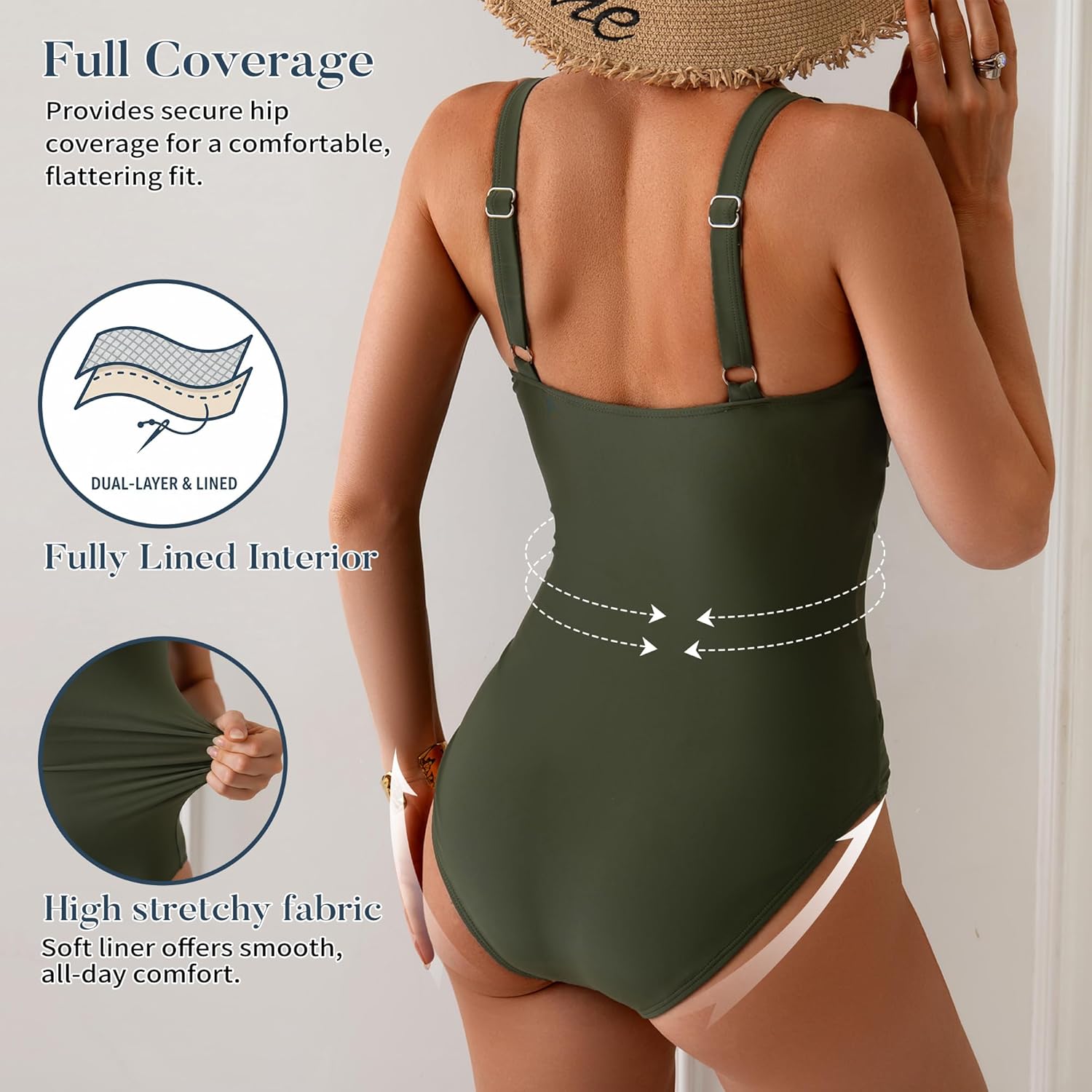 B2prity Women's Mesh One Piece Swimsuit Tummy Control Sexy Bathing Suit Push Up Swim Suit Slimming Swimwear - Image 6