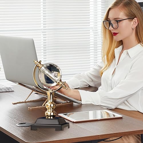 Miniatura 7 de Globo del mundo con soporte de esfera de cristal, decoración de escritorio de lujo, bola de cristal de 11 pulgadas para oficina y hogar