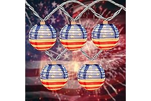 Celebrate Independence Day with Our 8.5 Ft American Flag Lantern String Lights