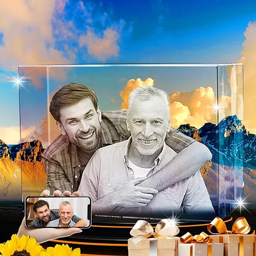 Miniatura 1 de 3D LovePix Foto de cristal 3D personalizada, base de luz multicolor opcional, caja de regalo, Foto de cristal grabado con láser 3D personalizada