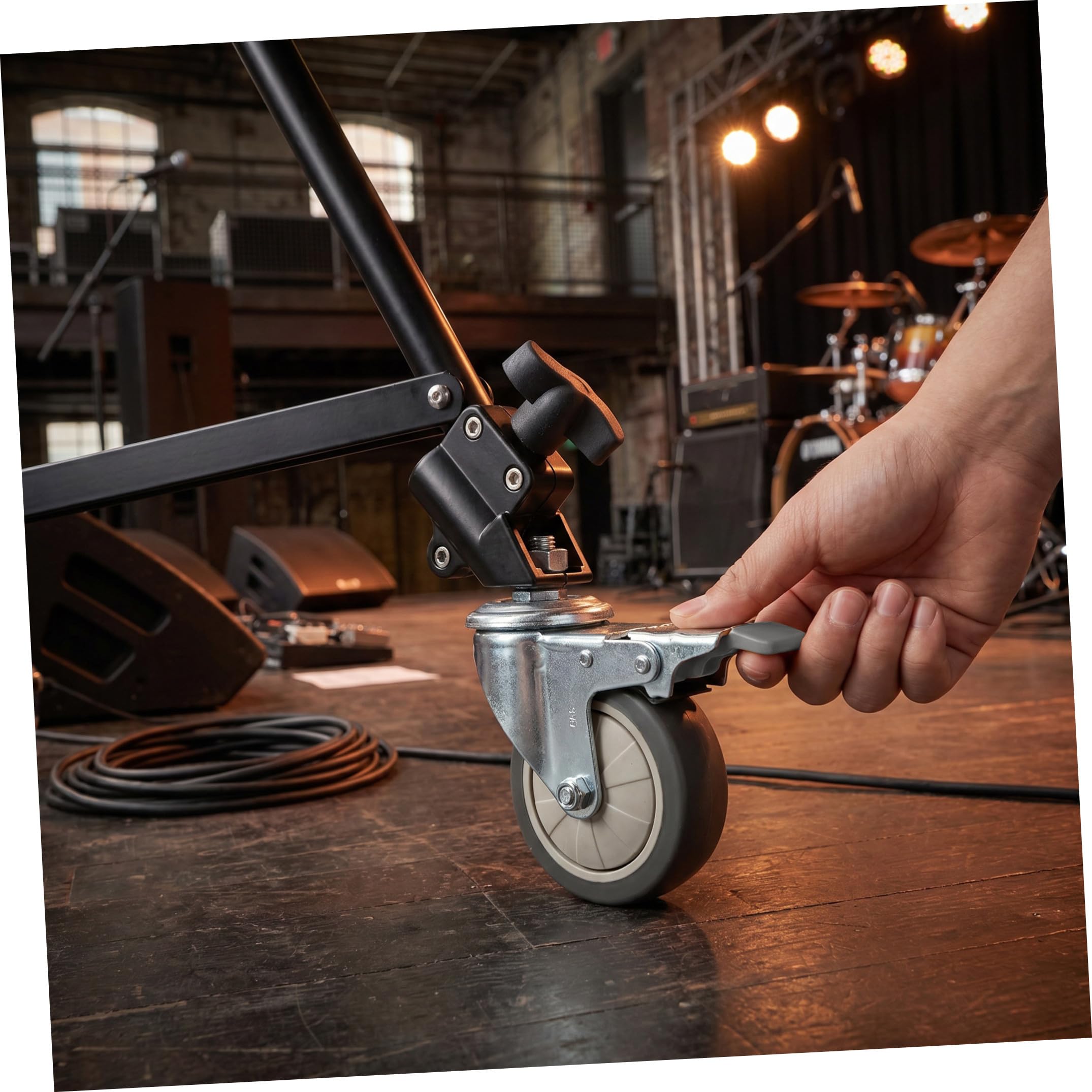 MAGICLULU Soporte para Altavoces Ruedas Deslizantes para and 3 Piezas Pesado Mecanismo de Bloqueo Seguro Estructura de Plástico y Metal Plata Estudios de Ensayo y Escenarios Profesionales