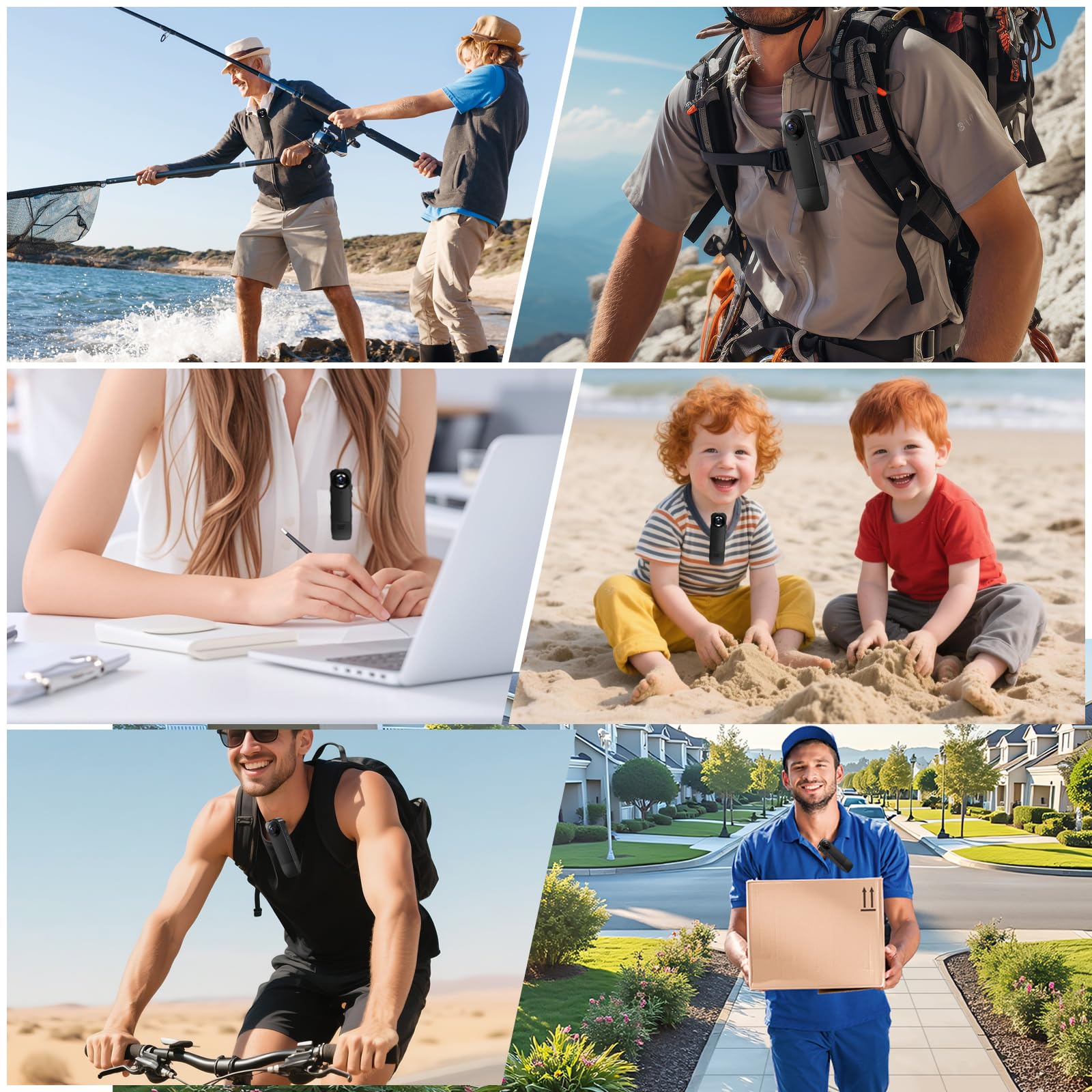 TANGMI Mini Camera Body, 7 Heures d'Utilisation Mains Libres Camera Pieton Portable, Vision Nocturne & 1080P HD Grand Angle 140° Camera Portable HD pour Enregistrement Vidéo et Prise de Photos