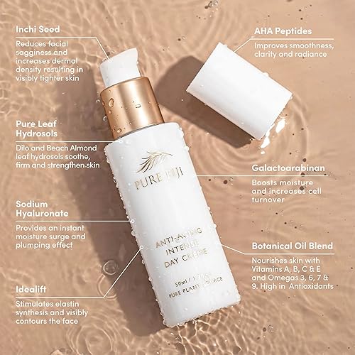 Miniatura 2 de PURE FIJI Crema hidratante facial diaria antienvejecimiento para reducir las arrugas, crema para el cuello y la cara con mezcla de aceite botánico