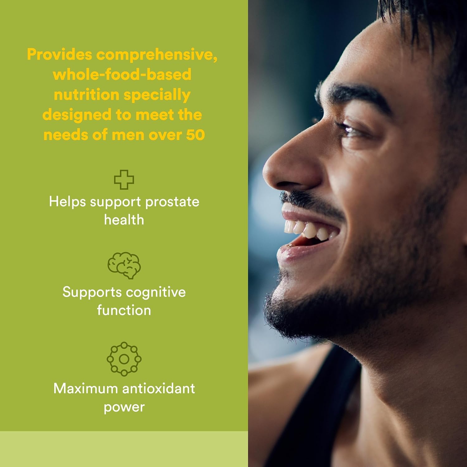 Natural Factors Whole Earth & Sea Men's 50+ Multivitamin & Mineral - Daily Nutritional Support Multivitamin - Supports Brain Health & Immune System Function - Vegan - 120 Tablets (60 Servings) - Image 2