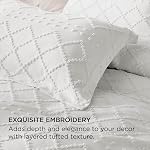 Bedsure Boho Duvet Cover Queen Size - Boho Bedding, Tufted Queen Duvet Cover for All Seasons, 3 Pieces Embroidery Distressed Vintage Home Bedding,Comforter Not Included (White, 90" x 90")