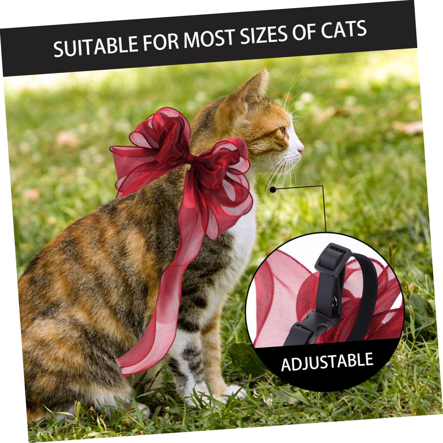 Collier Décoratif pour Animaux avec Nœud Accessoire Léger Et Réutilisable pour Fêtes Et Événements Ajustable pour Chiens Et Chats pour Noël Et Occasions Spéciales