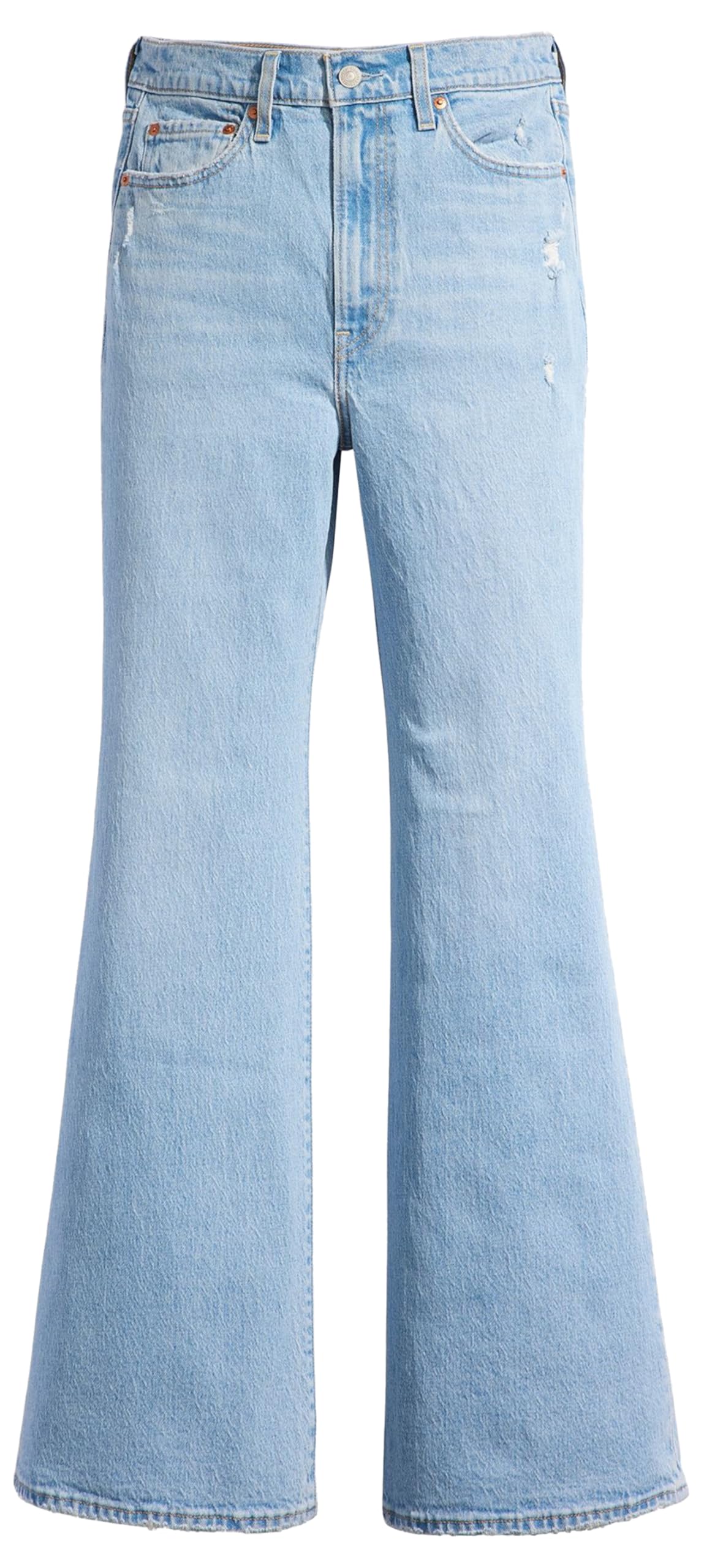Levi's Women's Ribcage Bells MED Indigo-Worn in, Sonoma Train, 26W / 34L
