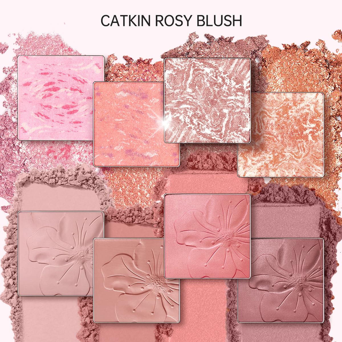 CATKIN Makeup Blush Polvere, Astra, 2-in-1 Illuminante viso in Polvere con Fard, Formula Leggero e Idratante, con Acido Laluronico, Matte, Effetto Naturale, Per un Look Fresco e Colorato, 10g