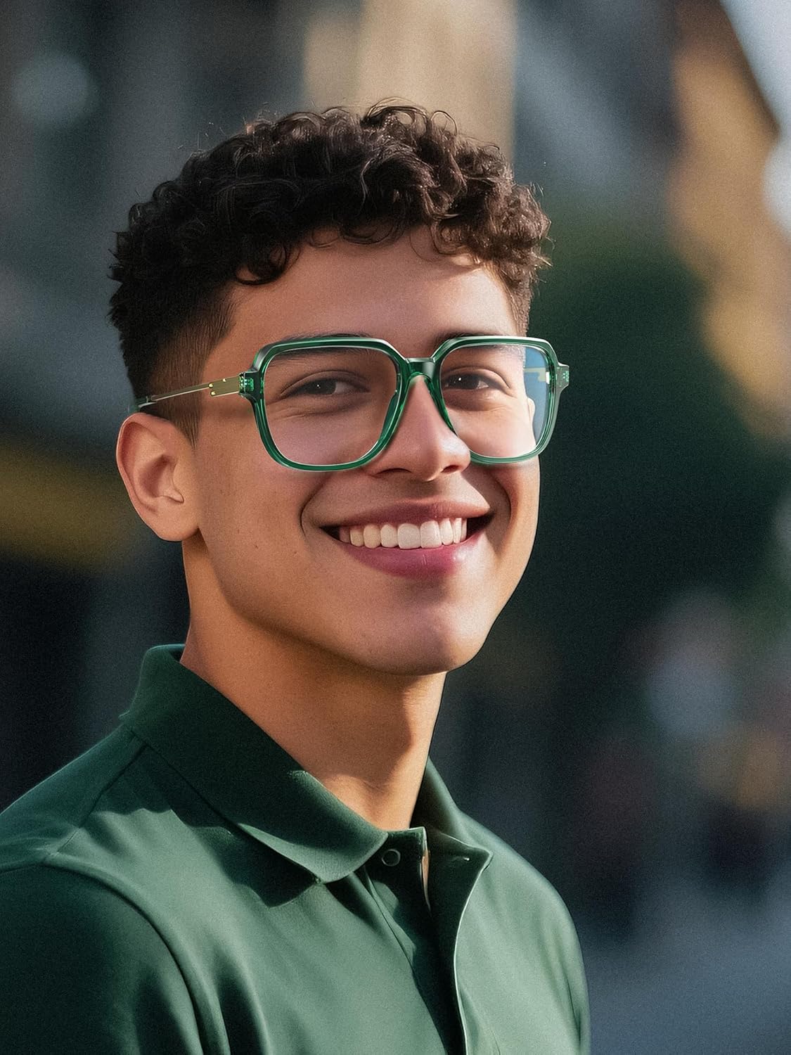 VISOONE Oversized Blue Light Blocking Glasses with Chic Square TR90 Frame and Metal Temple for Women Men Ryan - Image 2