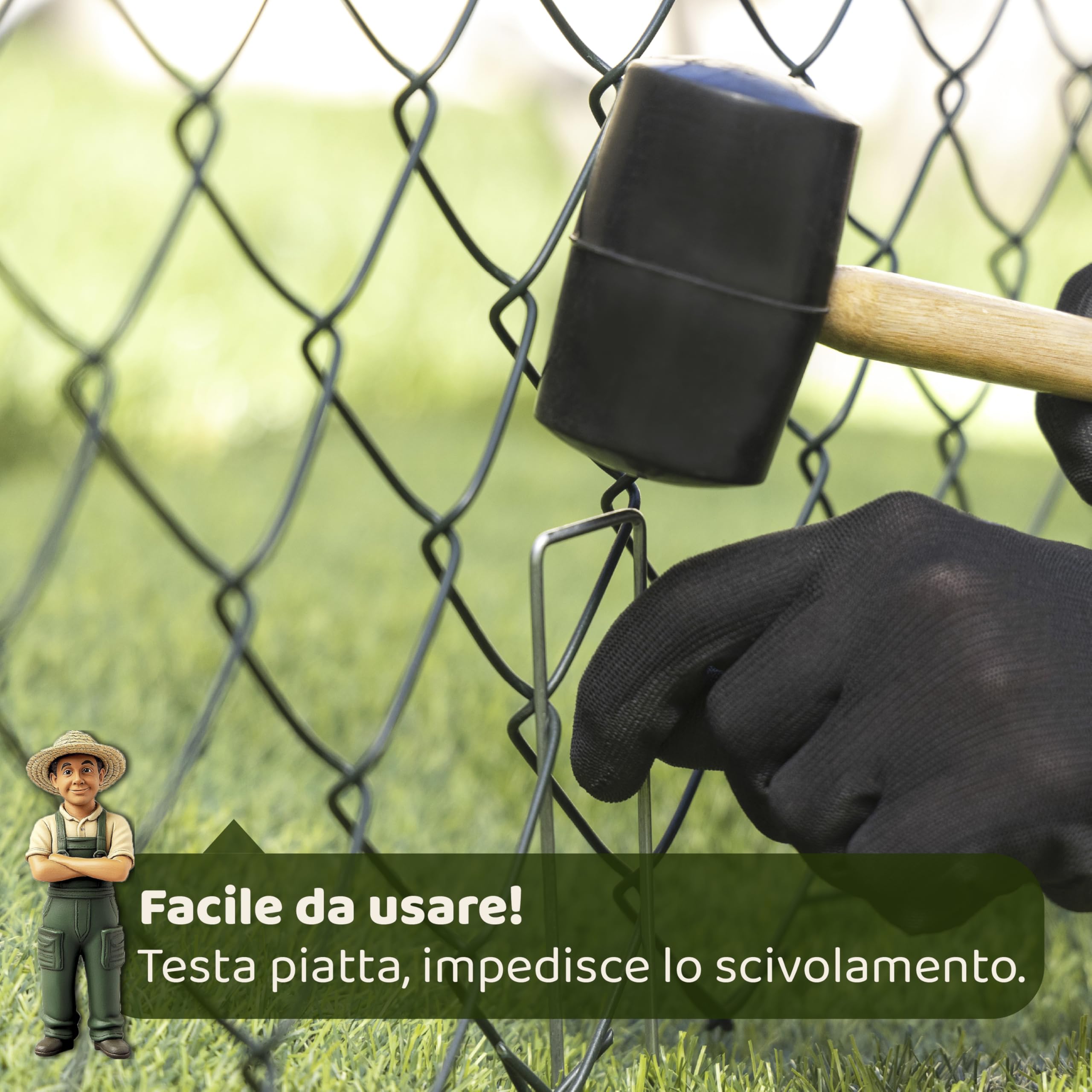 Set Di 50 Picchetti In Acciaio Zincato Per Teli | Lunghezza 150mm | Per Giardino E Campeggio - Foto 11