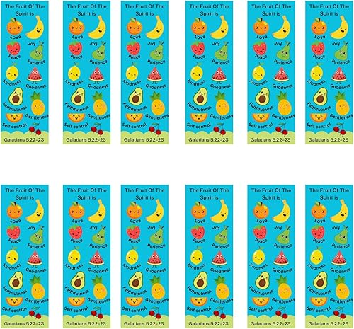 Miniatura 3 de 100 marcadores a granel de Fruit of The Spirit para niños, escuela dominical, escuela bíblica de vacaciones, premios de premios, regalos de iglesia