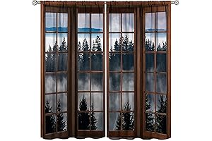 Misty Forest Landscape Curtains: Transform Your Room into a Scenic Haven