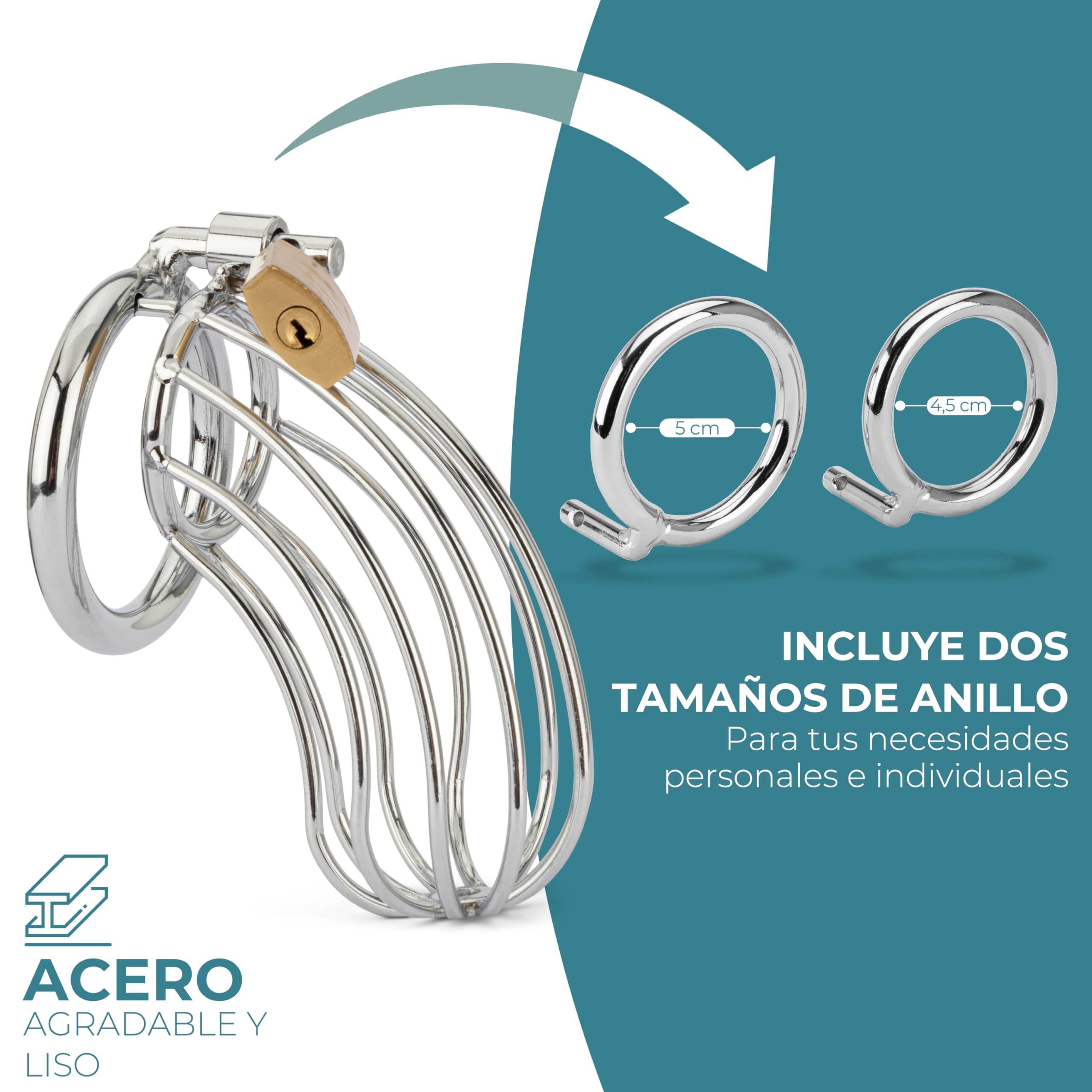 Chastity Cage Hombre, Jaula Castidad Hombre Castigo, Cock Cage Metal | Jaula de Castidad para Pene, Chastity Belt Male, Bondage Cinturon, BDSM, Men Sex Toy, Juegos Sexuales, Sextoys