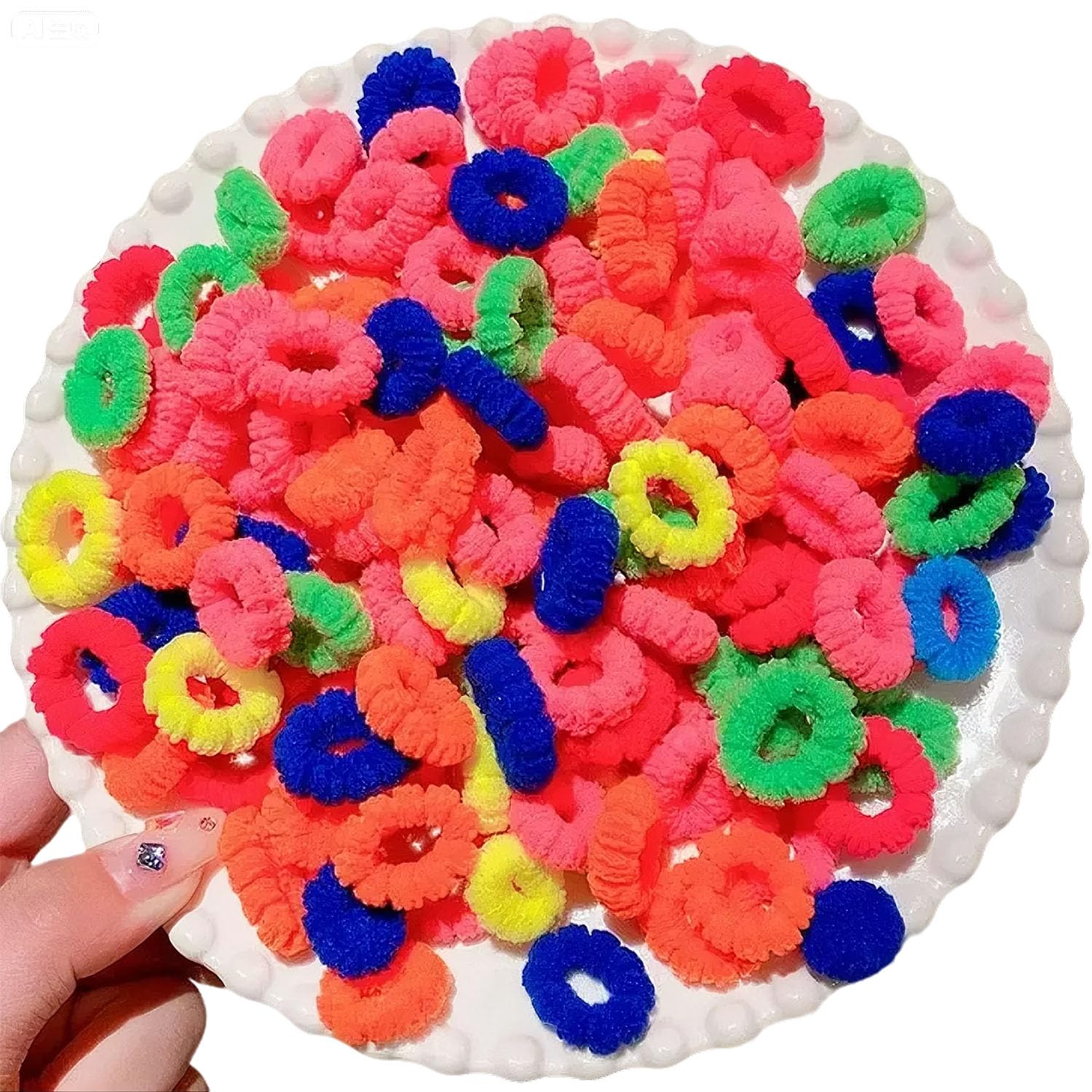 500 PCS Cotton Hair Ties for Babies Kids No-Crease Gentle Hair Elastics for Girls Toddlers Soft Ponytail Holders