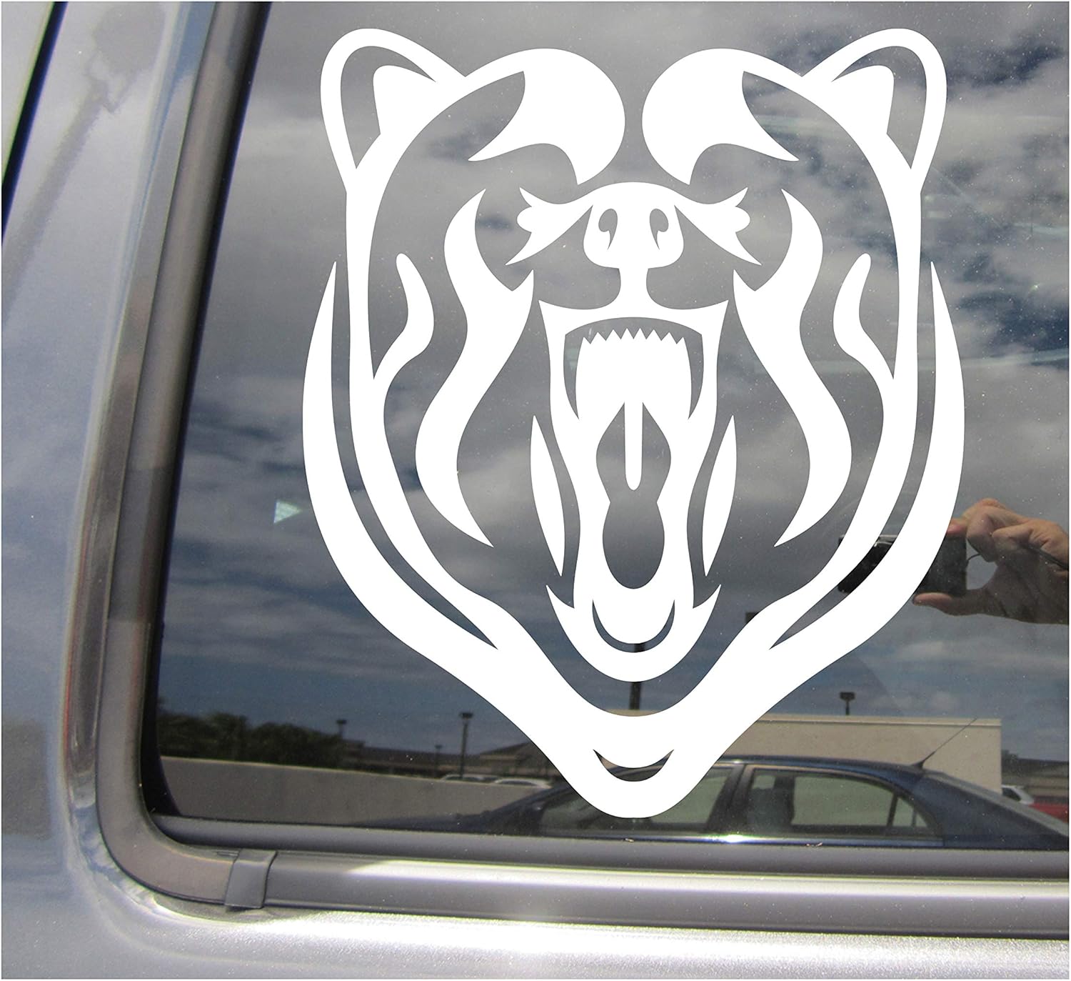 - Tribal Bear Head - Black Brown - Cars Trucks Moped Helmet Hard Hat Auto Automotive Craft Laptop Vinyl Decal Store Window Wall Sticker 01531