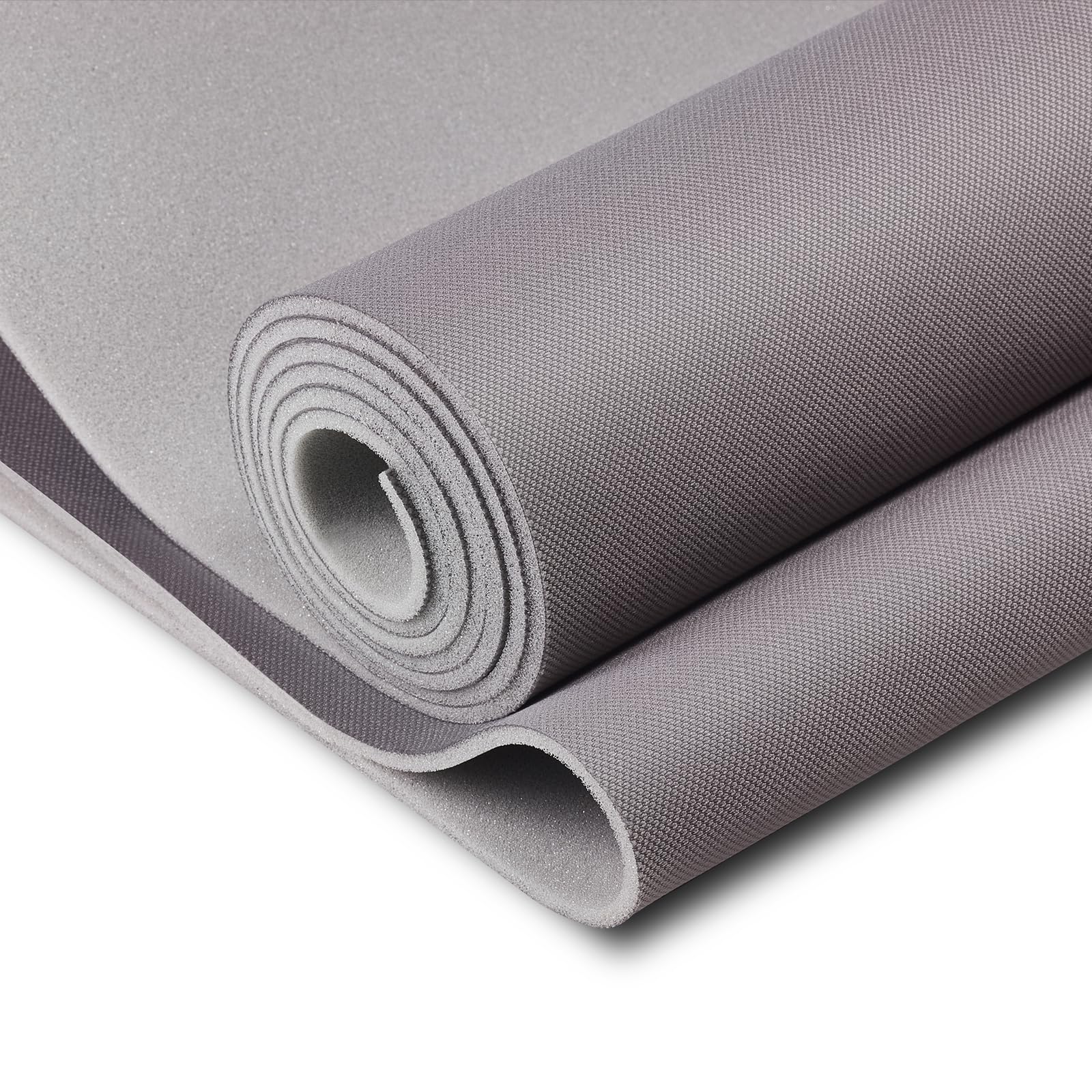 Hiksuky Auto Headliner Fabric 39" L × 60" W with Foam Backing - Mesh Type with - Tube Packaging - Gray Interior Replacement Material for Car/Truck/SUV