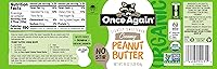 Vista 2 de Once Again Mantequilla de maní cremosa orgánica, sin agitación, ligeramente endulzada, tarro de 16 onzas