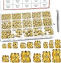 400 Pcs Zruosiniy Premium Brass Threaded Inserts Kit, M2 M2.5 M3 M4 M5 M6 Female Metric Knurled Insert Nuts, Heat Set Inserts for Plastic & 3D Printing Components